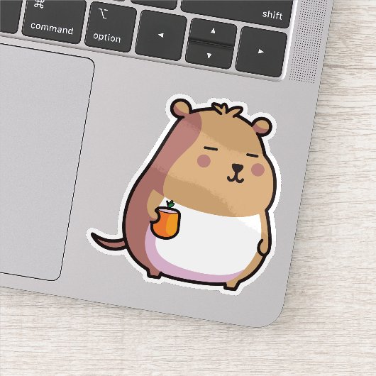 Capybara met koffie-sticker sticker (Detail)