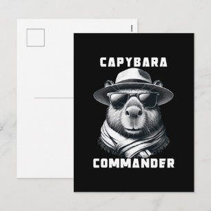 Capybara Met Zonnebril Capy Commandant Feestdagenkaart