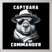 Capybara met zonnebril Capy Commander Poster (Voorkant)