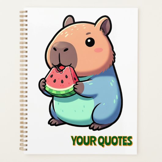 Capybara Mignon Mangeant de la Pastèque (Devant)