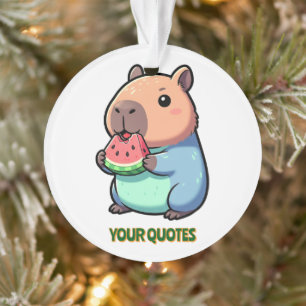 Capybara Mignon Mangeant de la Pastèque