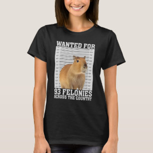 Capybara Mugshot voor 93 Felonies hilarisch capyba T-shirt