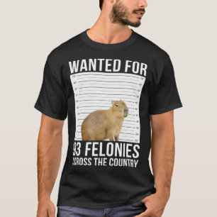 Capybara Mugshot wilde 93 Felonies over de hele we T-shirt