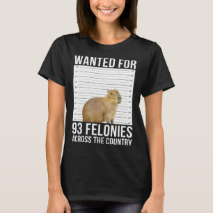 Capybara Mugshot wilde 93 Felonies over de hele we T-shirt