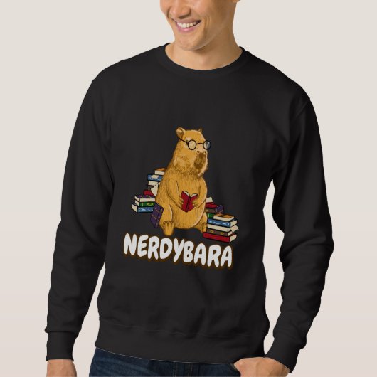 Capybara Nerdybara Book reading Teacher School Ner Trui (Voorkant)