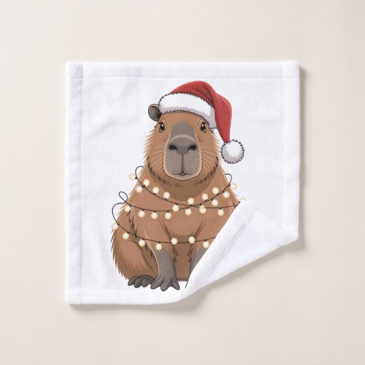 Capybara Noël Correspondant Drôle de Père Noël (Gant de toilette)