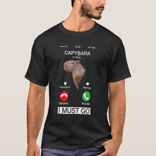 Capybara noemt de Humor van Capibara Rodent T-shirt (Voorkant)