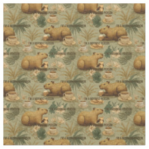 Capybara Ochtendkoffie Ontbijt Botanische Kunst Stof