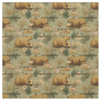 Capybara Ochtendkoffie Ontbijt Botanische Kunst Stof