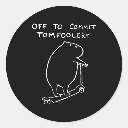 Capybara Off To Commit Tomfoolery  Ronde Sticker (Voorkant)