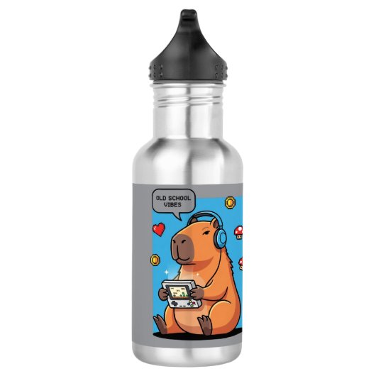 Capybara Old School Gamer Water Bottle Waterfles (Rechts)