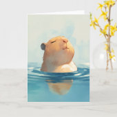 Capybara Onverstoorde Moment Kaart (Gele Bloem)