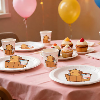 Capybara Papieren Borden | Cute Dierenfeest Bordje