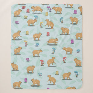 Capybara Pattern Sherpa Deken