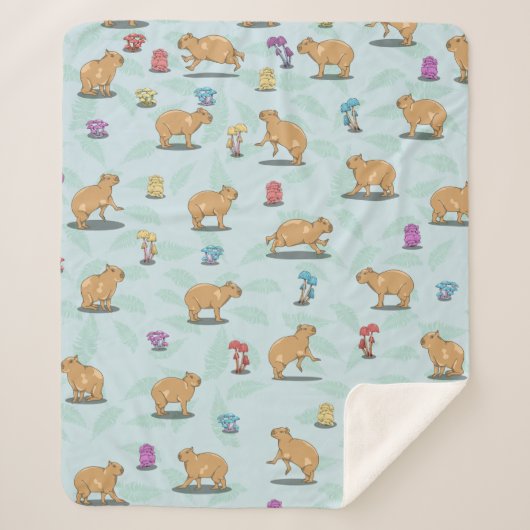 Capybara Pattern Sherpa Deken (Voorkant)