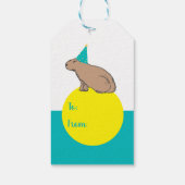 Capybara Personalized Kids Birthday Zoo Animal Cadeaulabel (Achterkant)