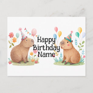 Capybara Persoonlijke verjaardag Briefkaart