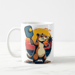 Capybara Pickleball Club Retro Sportlogo Koffiemok