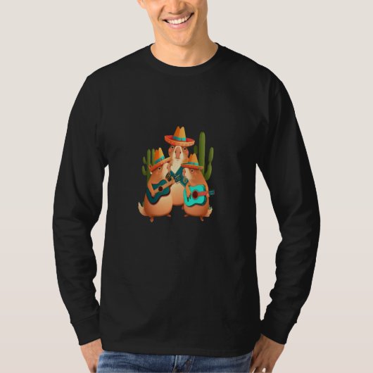Capybara Playing Musical Instruments Cute Capybara T-shirt (Voorkant)