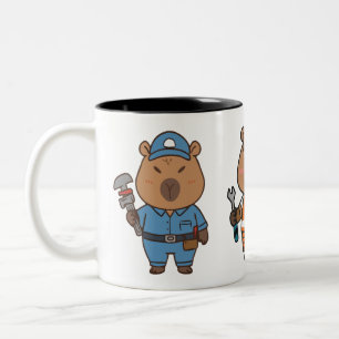Capybara Plumber-Mok Grappig sanitair koffiekopj Tweekleurige Koffiemok