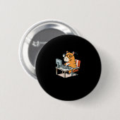 Capybara-programmeur die aan de computerstick werk ronde button 5,7 cm (Voorkant /achterkant)