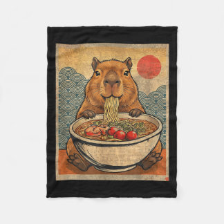 Capybara Ramen Japanese Funny Graphic Kawaii Anime Fleece Deken