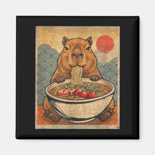 Capybara Ramen Japanese Funny Graphic Kawaii Anime Magneet (Voorkant)