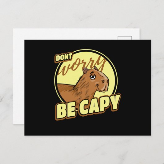 Capybara Retro Capibara Briefkaart (Voorkant / Achterkant)