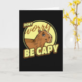 Capybara Retro Capibara Kaart (Gele Bloem)