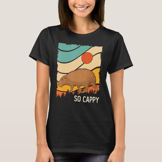 Capybara  Retro Style Wild Animal Capybara T-shirt (Voorkant)
