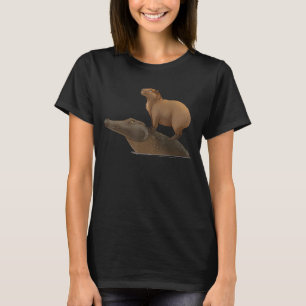 Capybara Riding Crocodile Grote Vrienden Capybara T-shirt