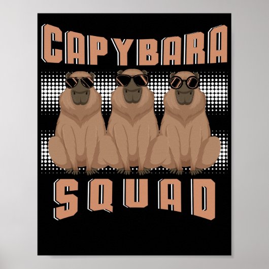 Capybara Rodent Animal Squad Poster (Voorkant)