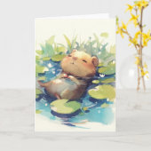 Capybara Rustig Water Kaart (Gele Bloem)