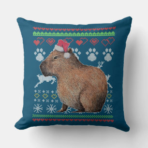 Capybara Santa-Claus Ugly KerstSweater Holida Kussen