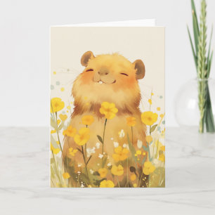 Capybara Schattige Glimlach Kaart