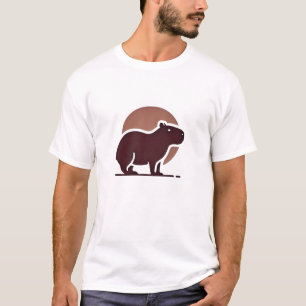Capybara Schattige minimalistisch silhouet Natuur T-shirt