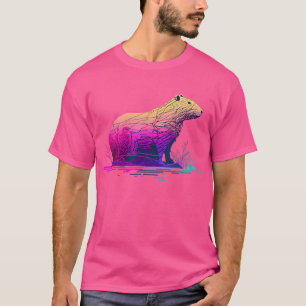 Capybara Schattigee en grappige Capybara vaporwave T-shirt