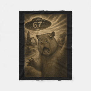 Capybara Selfie 67 Meme Zes Zeven Grappige Ufo  Fleece Deken
