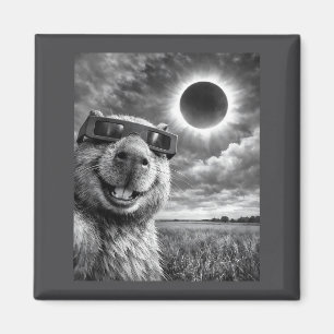 Capybara Selfie Grappig Dier Zonsverduistering Gra Magneet
