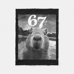 Capybara Selfie Met 67 Meme Capy Grafisch Voor Man Fleece Deken