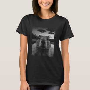 Capybara selfie met UFO's, Grappige Alien Capybara T-shirt