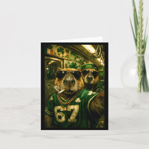 Capybara selfie St. Patrick's Day hiphop gangster Kaart