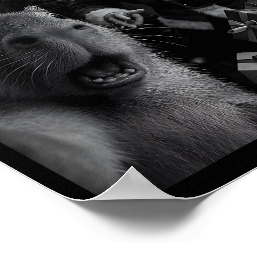 Capybara Selfie With Santa Funny Capybara For Men Poster (Hoek)