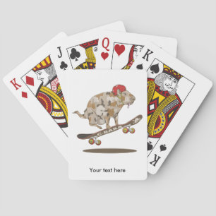 Capybara Skateboard Ollie Pokerkaarten