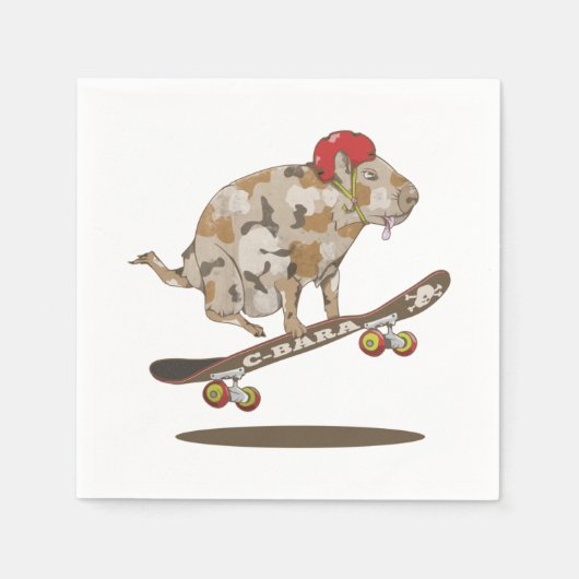 Capybara Skateboard ollie Servet (Voorkant)
