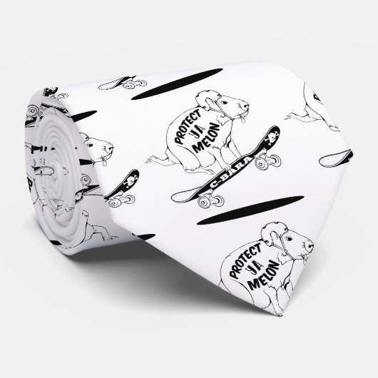 Capybara Skateboard Ollie Stropdas (Opgerold)