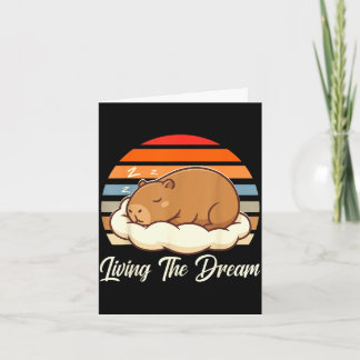 Capybara sleepybara die droom levend retro vintage kaart