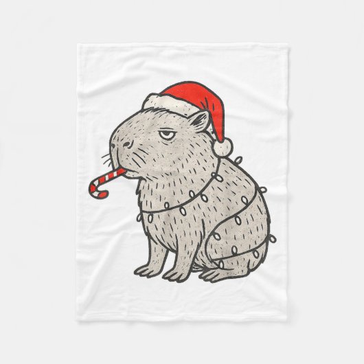 Capybara Smoking Christmas Ugly Cigarette Gen Z  Fleece Deken (Voorkant)