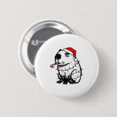 Capybara Smoking Christmas Ugly Cigarette Gen Z Ronde Button 5,7 Cm (Voorkant /achterkant)