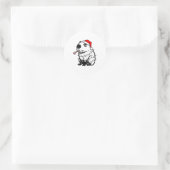 Capybara Smoking Christmas Ugly Cigarette Gen Z Ronde Sticker (Tas)